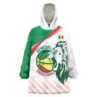 Senegal Basketball Custom Wearable Blanket Hoodie Come On Lions - Wonder Print Shop