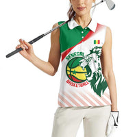 Senegal Basketball Custom Women Sleeveless Polo Shirt Come On Lions - Wonder Print Shop
