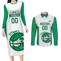 Nigeria Basketball Custom Couples Matching Long Sleeve Bodycon Dress and Long Sleeve Button Shirt Come On Tigers - Wonder Print Shop