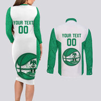 Nigeria Basketball Custom Couples Matching Long Sleeve Bodycon Dress and Long Sleeve Button Shirt Come On Tigers - Wonder Print Shop