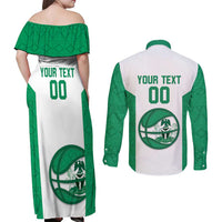 Nigeria Basketball Custom Couples Matching Off Shoulder Maxi Dress and Long Sleeve Button Shirt Come On Tigers - Wonder Print Shop