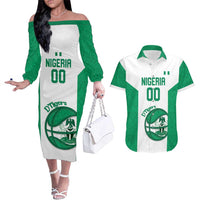 Nigeria Basketball Custom Couples Matching Off The Shoulder Long Sleeve Dress and Hawaiian Shirt Come On Tigers - Wonder Print Shop