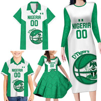 Nigeria Basketball Custom Family Matching Long Sleeve Bodycon Dress and Hawaiian Shirt Come On Tigers - Wonder Print Shop