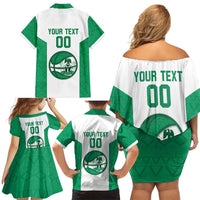 Nigeria Basketball Custom Family Matching Off Shoulder Short Dress and Hawaiian Shirt Come On Tigers - Wonder Print Shop