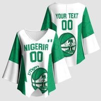 Nigeria Basketball Custom Kimono Sleeve Blouse Come On Tigers - Wonder Print Shop
