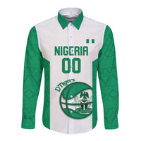 Nigeria Basketball Custom Long Sleeve Button Shirt Come On Tigers - Wonder Print Shop