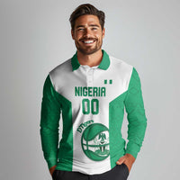 Nigeria Basketball Custom Long Sleeve Polo Shirt Come On Tigers - Wonder Print Shop