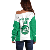 Nigeria Basketball Custom Off Shoulder Sweater Come On Tigers - Wonder Print Shop