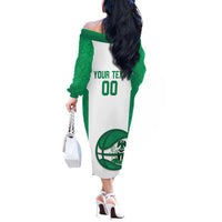Nigeria Basketball Custom Off The Shoulder Long Sleeve Dress Come On Tigers - Wonder Print Shop