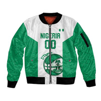 Nigeria Basketball Custom Sleeve Zip Bomber Jacket Come On Tigers - Wonder Print Shop