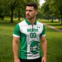 Nigeria Basketball Custom Zipper Polo Shirt Come On Tigers - Wonder Print Shop