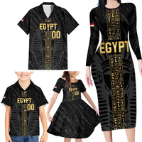 Egypt Basketball Custom Family Matching Long Sleeve Bodycon Dress and Hawaiian Shirt Come On Pharaohs - Wonder Print Shop