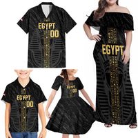 Egypt Basketball Custom Family Matching Off Shoulder Maxi Dress and Hawaiian Shirt Come On Pharaohs - Wonder Print Shop