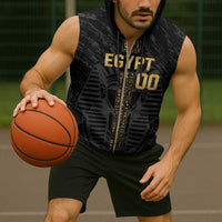 Egypt Basketball Custom Sleeveless Zip Hoodie Come On Pharaohs - Wonder Print Shop