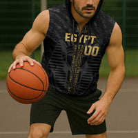 Egypt Basketball Custom Sleeveless Zip Hoodie Come On Pharaohs - Wonder Print Shop
