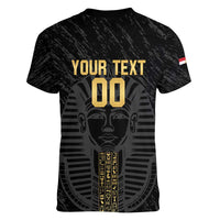 Egypt Basketball Custom Women V-Neck T-Shirt Come On Pharaohs - Wonder Print Shop