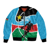 South Sudan Basketball Custom Bomber Jacket Come On Bright Stars - Wonder Print Shop