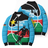 South Sudan Basketball Custom Bomber Puffer Jacket Come On Bright Stars - Wonder Print Shop