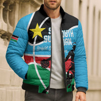South Sudan Basketball Custom Bomber Puffer Jacket Come On Bright Stars - Wonder Print Shop