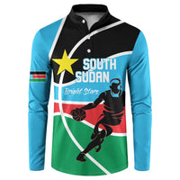 South Sudan Basketball Custom Button Sweatshirt Come On Bright Stars - Wonder Print Shop