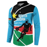 South Sudan Basketball Custom Button Sweatshirt Come On Bright Stars - Wonder Print Shop