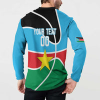 South Sudan Basketball Custom Button Sweatshirt Come On Bright Stars - Wonder Print Shop