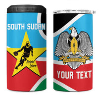South Sudan Basketball Custom 4 in 1 Can Cooler Tumbler Come On Bright Stars - Wonder Print Shop