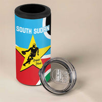 South Sudan Basketball Custom 4 in 1 Can Cooler Tumbler Come On Bright Stars - Wonder Print Shop