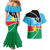 South Sudan Basketball Custom Couples Matching Mermaid Dress and Hawaiian Shirt Come On Bright Stars - Wonder Print Shop
