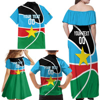 South Sudan Basketball Custom Family Matching Off Shoulder Maxi Dress and Hawaiian Shirt Come On Bright Stars - Wonder Print Shop