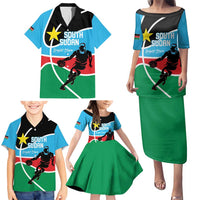 South Sudan Basketball Custom Family Matching Puletasi and Hawaiian Shirt Come On Bright Stars - Wonder Print Shop