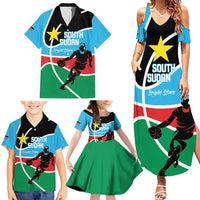 South Sudan Basketball Custom Family Matching Summer Maxi Dress and Hawaiian Shirt Come On Bright Stars - Wonder Print Shop