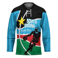 South Sudan Basketball Custom Hockey Jersey Come On Bright Stars - Wonder Print Shop