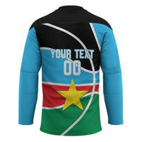 South Sudan Basketball Custom Hockey Jersey Come On Bright Stars - Wonder Print Shop