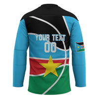 South Sudan Basketball Custom Hockey Jersey Come On Bright Stars - Wonder Print Shop