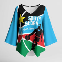 South Sudan Basketball Custom Kimono Sleeve Blouse Come On Bright Stars - Wonder Print Shop