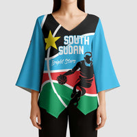 South Sudan Basketball Custom Kimono Sleeve Blouse Come On Bright Stars - Wonder Print Shop