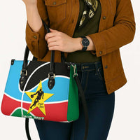 South Sudan Basketball Custom Leather Bag Come On Bright Stars - Wonder Print Shop