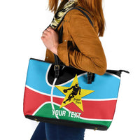 South Sudan Basketball Custom Leather Tote Bag Come On Bright Stars - Wonder Print Shop