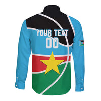 South Sudan Basketball Custom Long Sleeve Button Shirt Come On Bright Stars - Wonder Print Shop