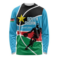South Sudan Basketball Custom Long Sleeve Shirt Come On Bright Stars - Wonder Print Shop