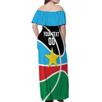 South Sudan Basketball Custom Off Shoulder Maxi Dress Come On Bright Stars - Wonder Print Shop