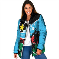 South Sudan Basketball Custom Padded Jacket Come On Bright Stars - Wonder Print Shop