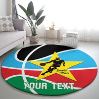 South Sudan Basketball Custom Round Carpet Come On Bright Stars - Wonder Print Shop