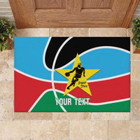 South Sudan Basketball Custom Rubber Doormat Come On Bright Stars - Wonder Print Shop