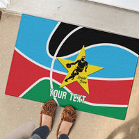 South Sudan Basketball Custom Rubber Doormat Come On Bright Stars - Wonder Print Shop