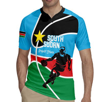 South Sudan Basketball Custom Rugby Jersey Come On Bright Stars - Wonder Print Shop