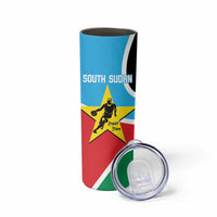 South Sudan Basketball Custom Skinny Tumbler Come On Bright Stars - Wonder Print Shop