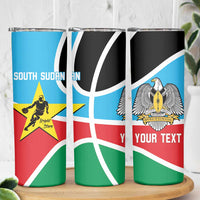South Sudan Basketball Custom Skinny Tumbler Come On Bright Stars - Wonder Print Shop