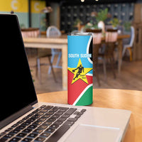 South Sudan Basketball Custom Skinny Tumbler Come On Bright Stars - Wonder Print Shop